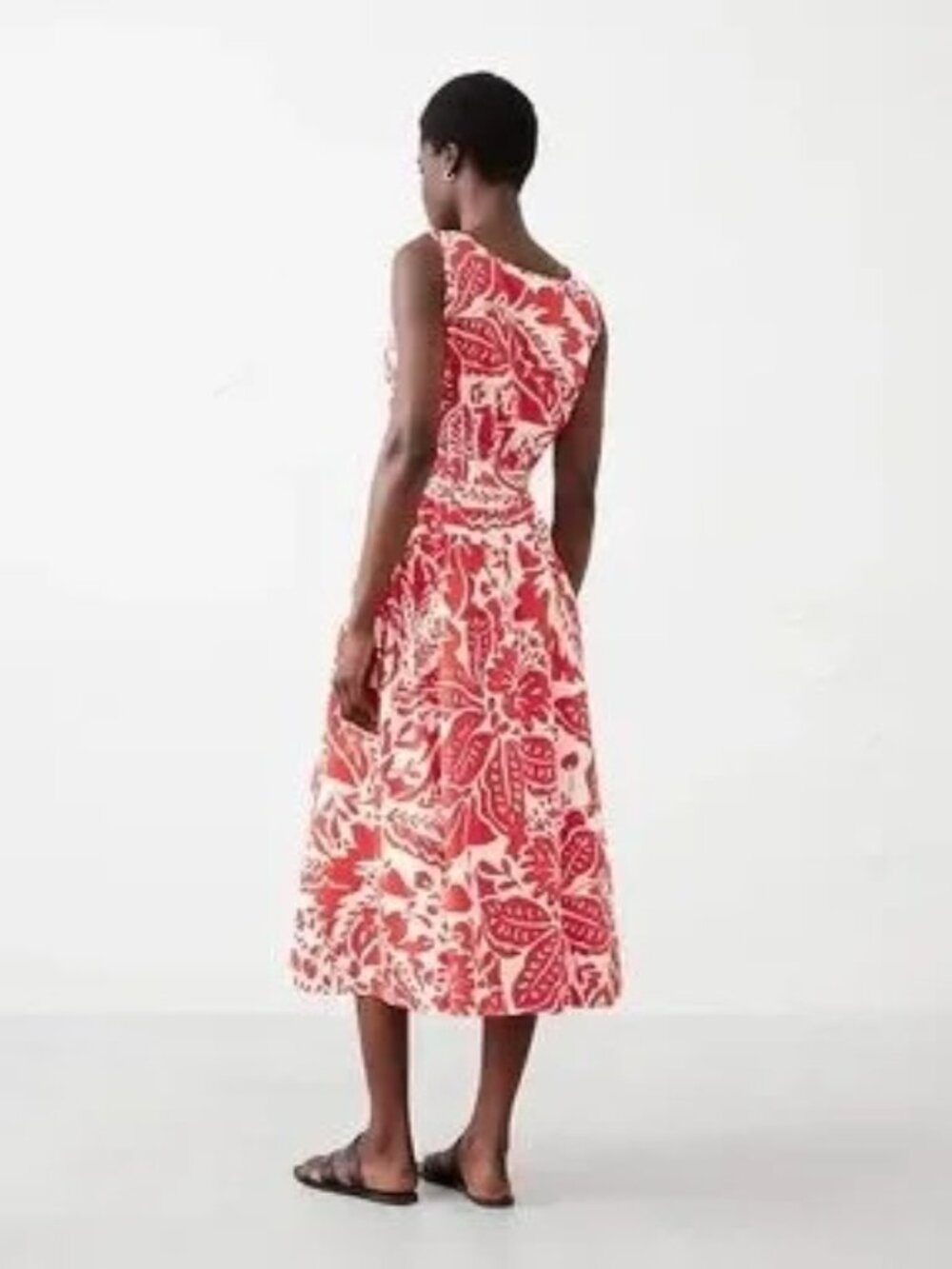 BANANA REPUBLIC NWT POPLIN CORSET WAIST MIDI DRESS Size 12 Original Price $140!! - Picture 2 of 5